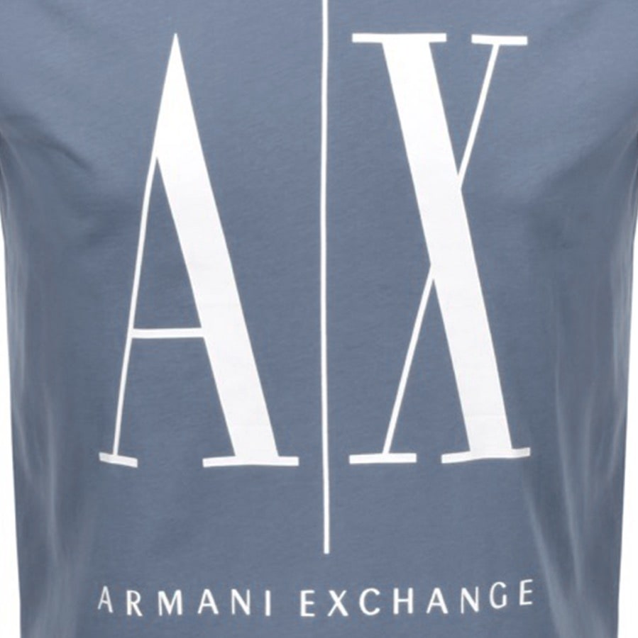 Alternative Image for ProductArmani Exchange Crew Neck Logo T Shirt Blue3